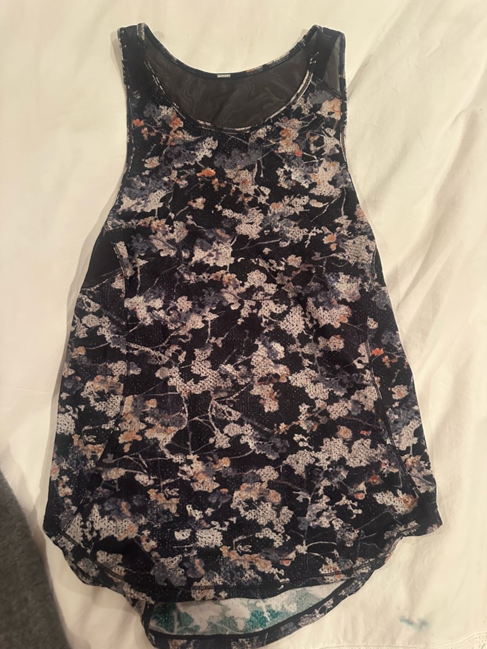 lululemon athletica Navy Floral Racerback Tank with Multicolor Accents